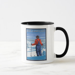 Caneca HampshireSkier novo que admira a vista