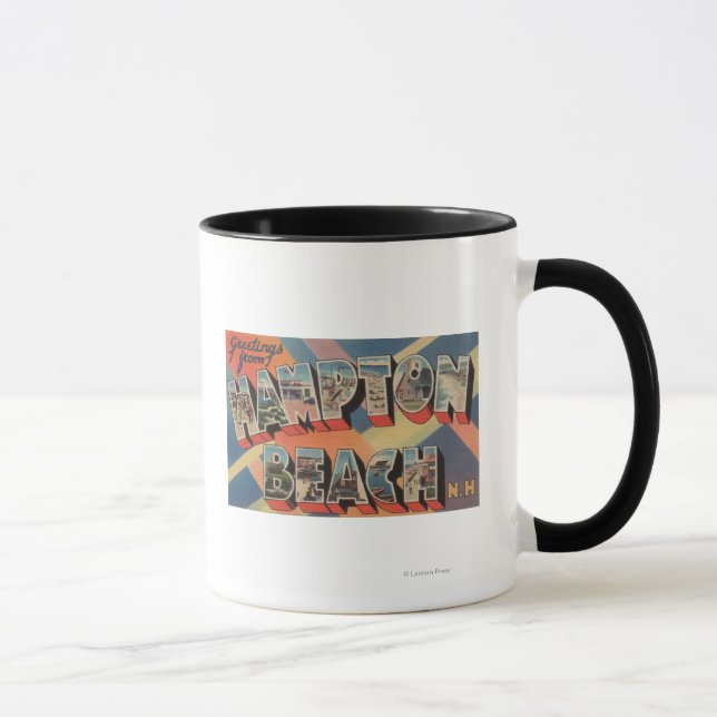 Caneca Hampton Beach, New Hampshire - Letra Grande (Direita)