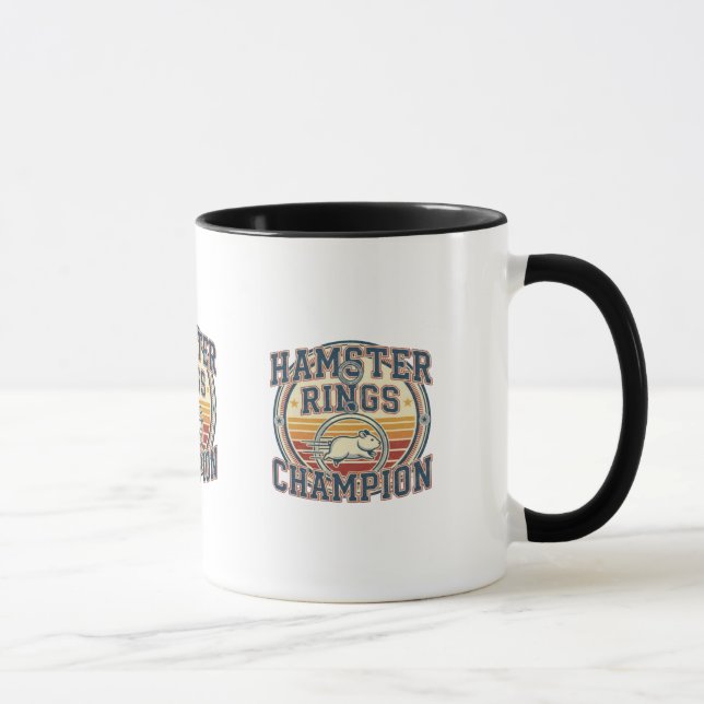 Caneca Hamster Rings Champion Retro Design (Direita)