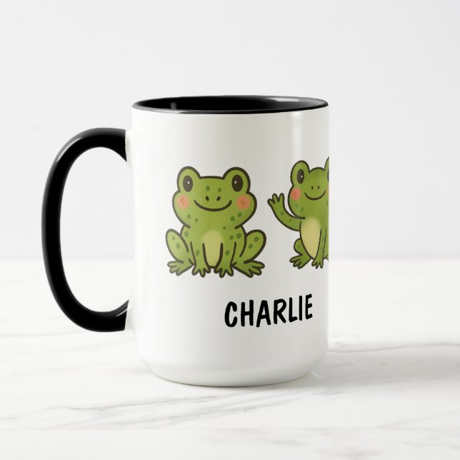Caneca Hand Drawn Frog Custom Cute (Esquerda)