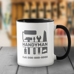 Caneca Handyman - Monograma de Ferramentas de Hardware