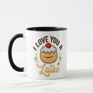 Caneca Hanukkah Engraçado Latke Casal Judaico Feriado Amo
