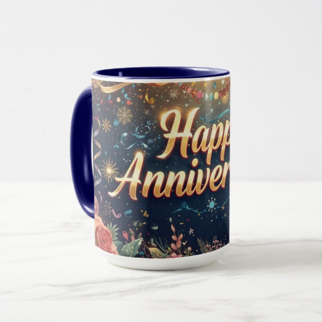 Caneca Happy Anniversery (Frente Esquerda)