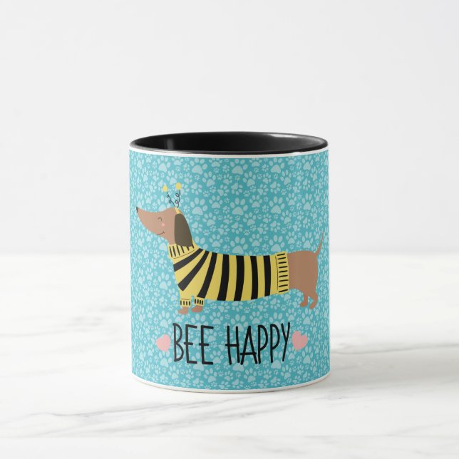 Caneca Happy Dachshund Bumblebee Mug (Centro)
