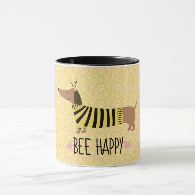 Caneca Happy Dachshund Bumblebee Mug (Centro)