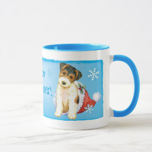 Caneca Happy Howliday Wire Fox Terrier