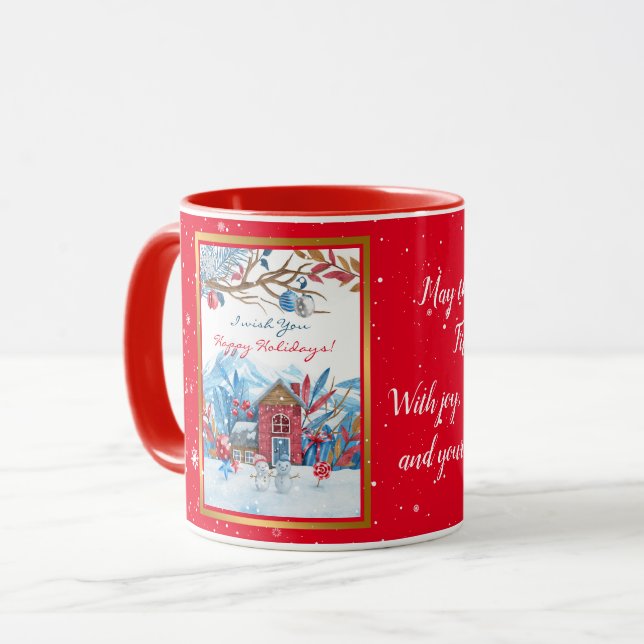 Caneca Happy Snowman Personaliza (Frente Esquerda)