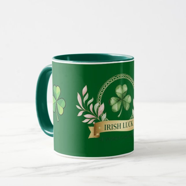 Caneca Happy St Patrick's Day Good Luck Beer Mug (Frente Esquerda)