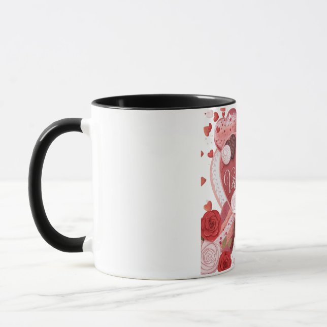 Caneca Happy Valentine’s Day Heart Design – Romantic Love (Esquerda)
