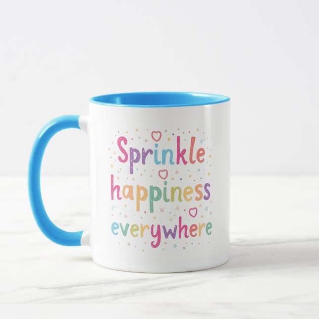 Caneca Happy Vibes Sprinkle Happiness Confetti Art (Esquerda)