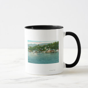 Caneca Harborview com iate e barcos de vela