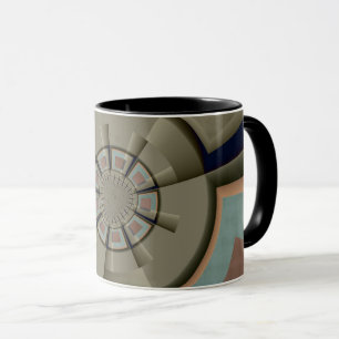 Caneca Harmonia de Cores Abstratas Modernas Arte Gráfica 