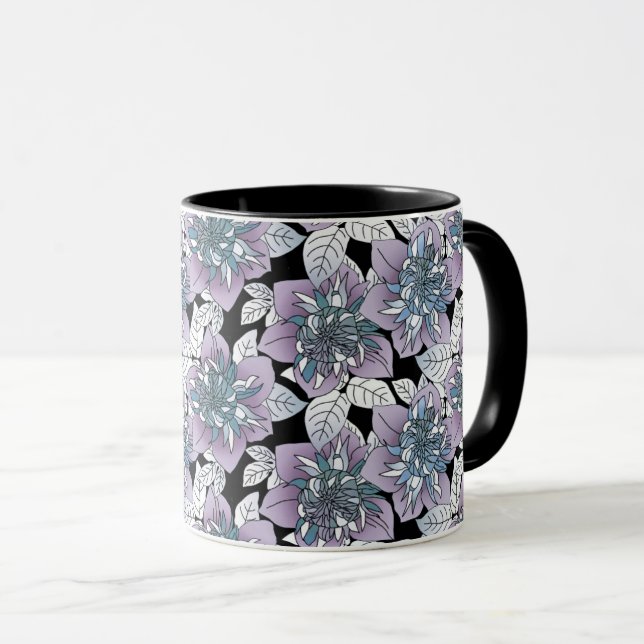 Caneca Harmonia Floral Branca e Rosa (Frente Esquerda)