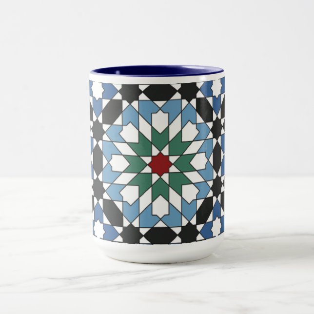 Caneca Harmony in Tiles – Moroccan Geometric Mug (Centro)