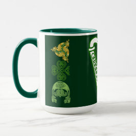 Caneca Harp Celtic do Dia Irlandês de Hunter Green Saint