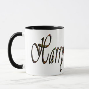 Caneca Harry, Nome, Logotipo, Black Ringer Combo Coffee M