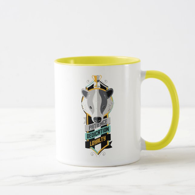 Caneca Harry Potter| HUFFLEPUFF™ House Traits Sigil (Direita)