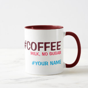 Caneca Hashtag personalizou, com sua escolha da bebida