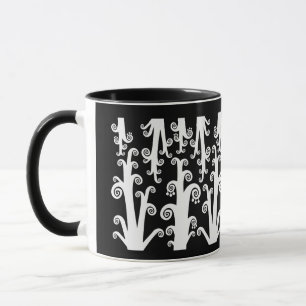 Caneca Hastes Giratórias - Preto e Branco