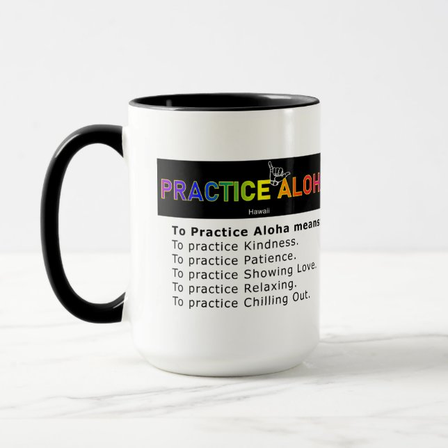 Caneca Havaí Para Praticar O Café Aloha Shaka (Perder) (Esquerda)