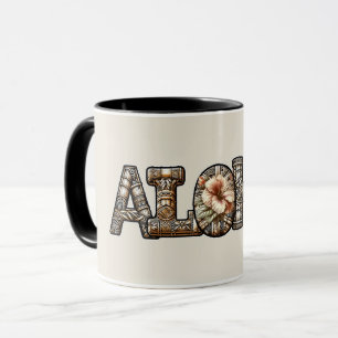 Caneca Havaiano Polinésio Visual Bambu Aloha