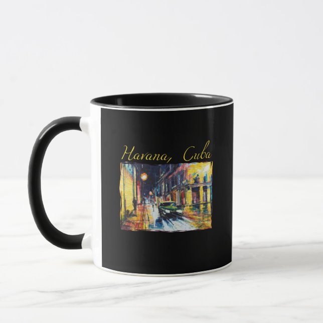 Caneca Havana Cuba - Cena Noturna de Habana Vieja (Esquerda)