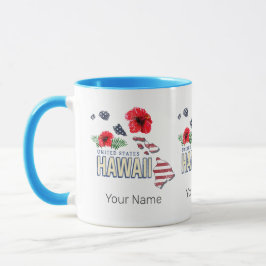 Caneca Hawaii Estados Unidos Mapa Retrorestadual EUA Souv