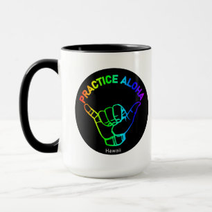 Caneca Hawaii Practice Aloha Rainbow Shaka (Hang solto)