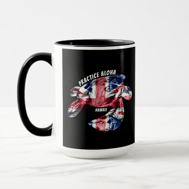 Caneca Hawaii Practice Aloha - Tribal Honu HIFlag (Esquerda)