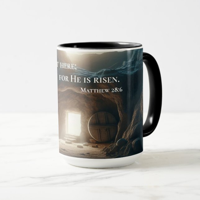 Caneca He Is Risen – Inspirational Empty Tomb  (Frente Esquerda)