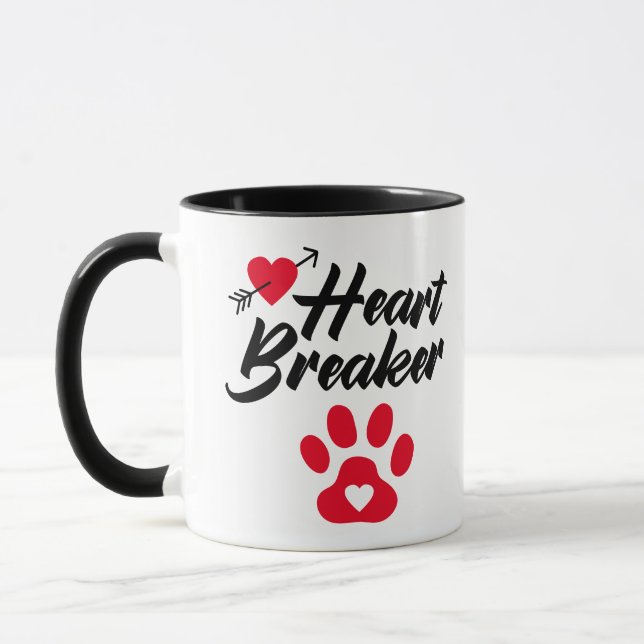 Caneca "Heart Breaker"... "Namorados amor do cão" (Esquerda)