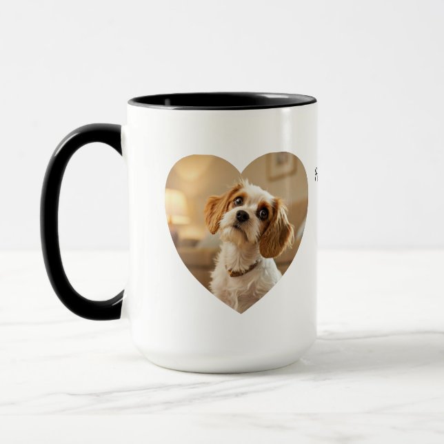 Caneca Heart-Shaped Dog Design – “Happiness on Four Paws” (Esquerda)