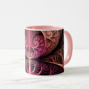 Caneca Heartbeat, Abstrato Surreal Fantasy Arte Fractal