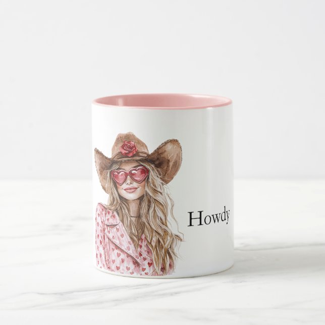 Caneca Hearts Howdy Blond Cowgirl (Centro)