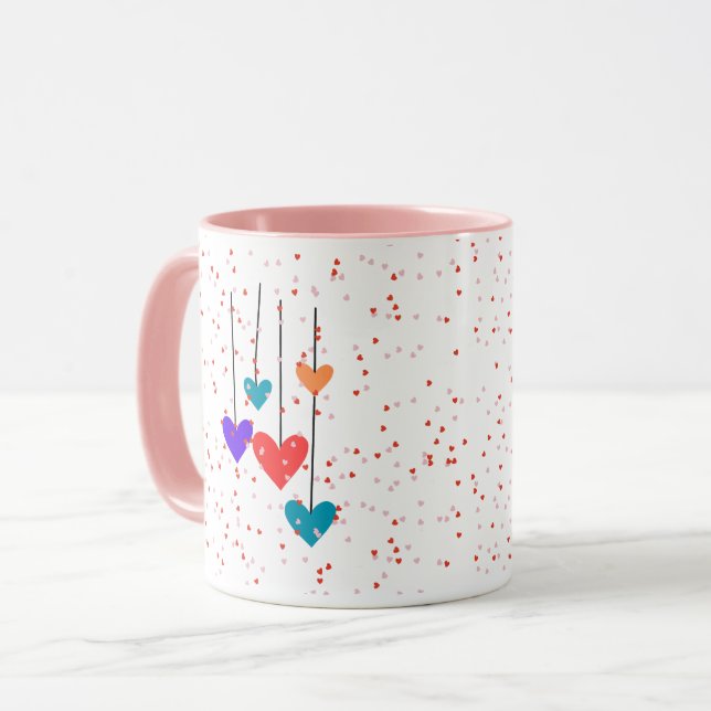 Caneca Hearts Modern Art Design (Frente Esquerda)