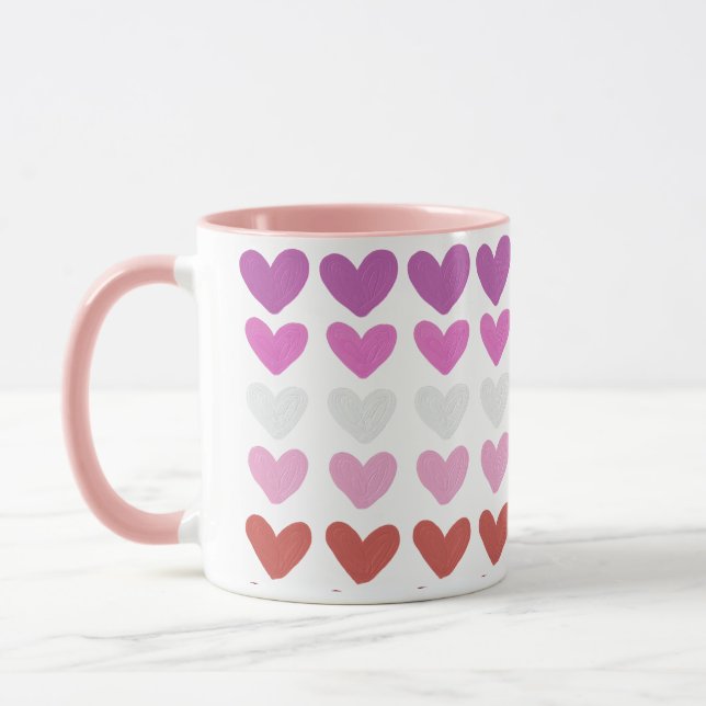 Caneca Hearts Modern Art Design (Esquerda)