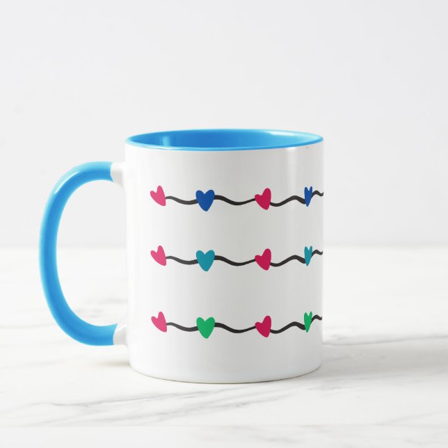Caneca Hearts Modern Art Design (Esquerda)