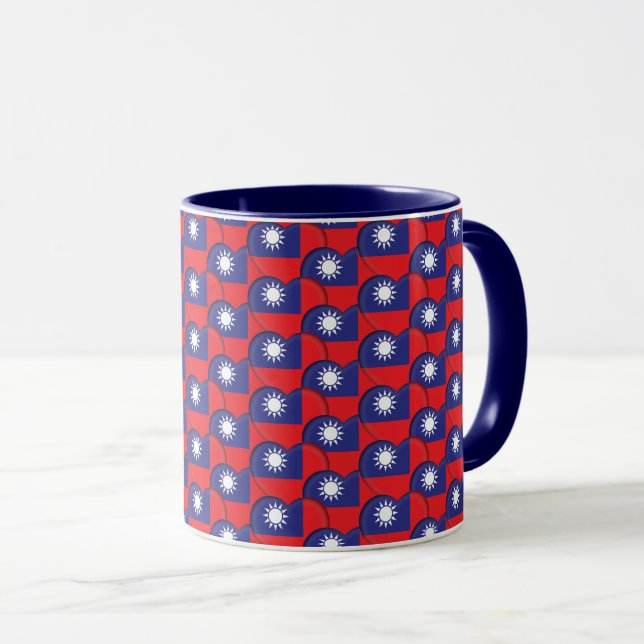 Caneca Hearts & Taiwan Flag / Taiwan (Frente Esquerda)