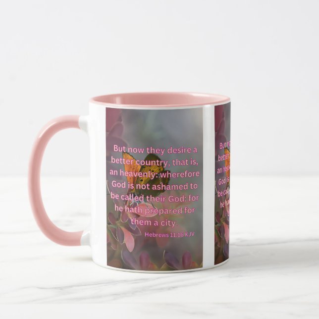Caneca Hebraico - Escritura de Bíblia 11:16 KJV - Dois-To (Esquerda)