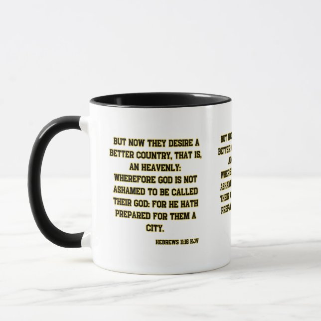 Caneca Hebraico - Escritura de Bíblia de 11:16 KJV - Dois (Esquerda)