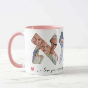 Caneca Hebraico, Mamãe Foto Collage Script Mug