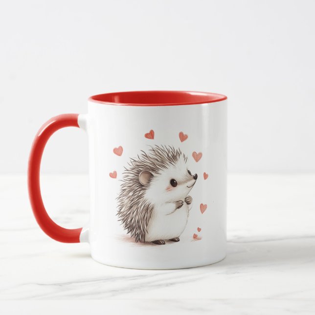 Caneca Hedgehog, Hedgehugs, Presente Para BFF, Amigo, Lov (Esquerda)