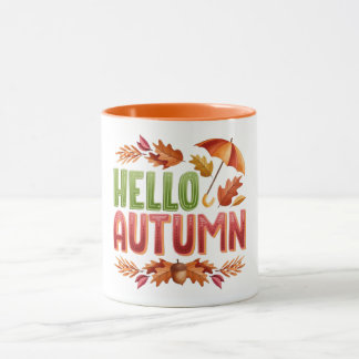 Caneca Hello Autumn Two-Tone Mug | Cozy Fall Gift