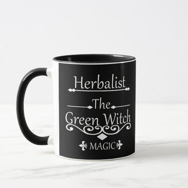 Caneca Herbalista verde bruxa mágica medicina natural (Esquerda)