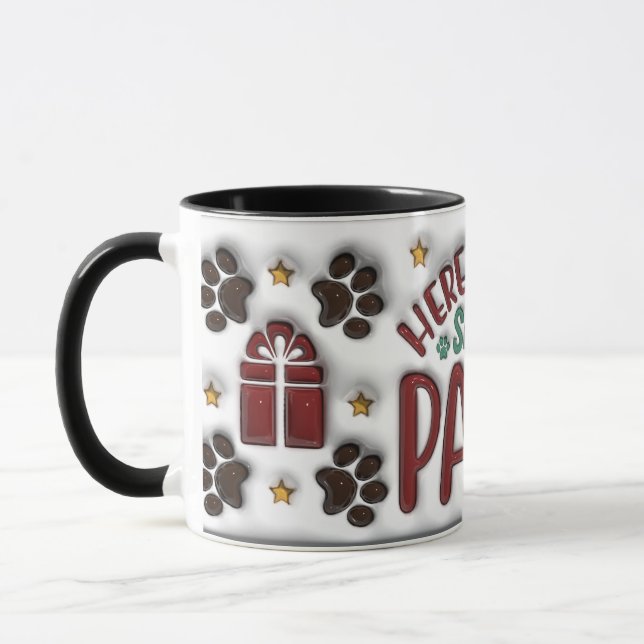 Caneca Here Comes Santa Paws (Esquerda)