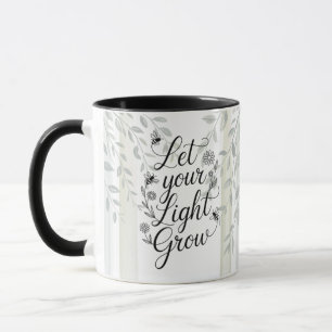 Caneca Heritage Deixe Sua Luz Crescer Citação Botânica