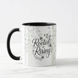 Caneca Heritage Rooted and Rising Botanical Quote