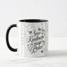 Caneca Heritage Sow Kindness Reap Peace Botanical Quote