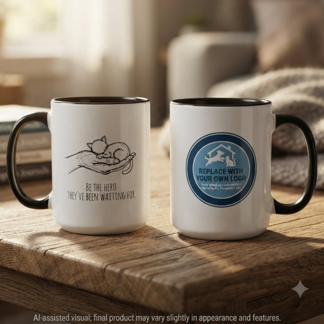 Caneca Herói Compassivo do Resgate Felino (Ceramic mug for animal rescue advocates; perfect for heartwarming morning coffee breaks.)