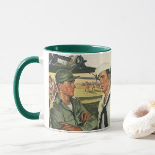 Caneca Heróis Patrióticos Vintage, Homens Militares Unifo